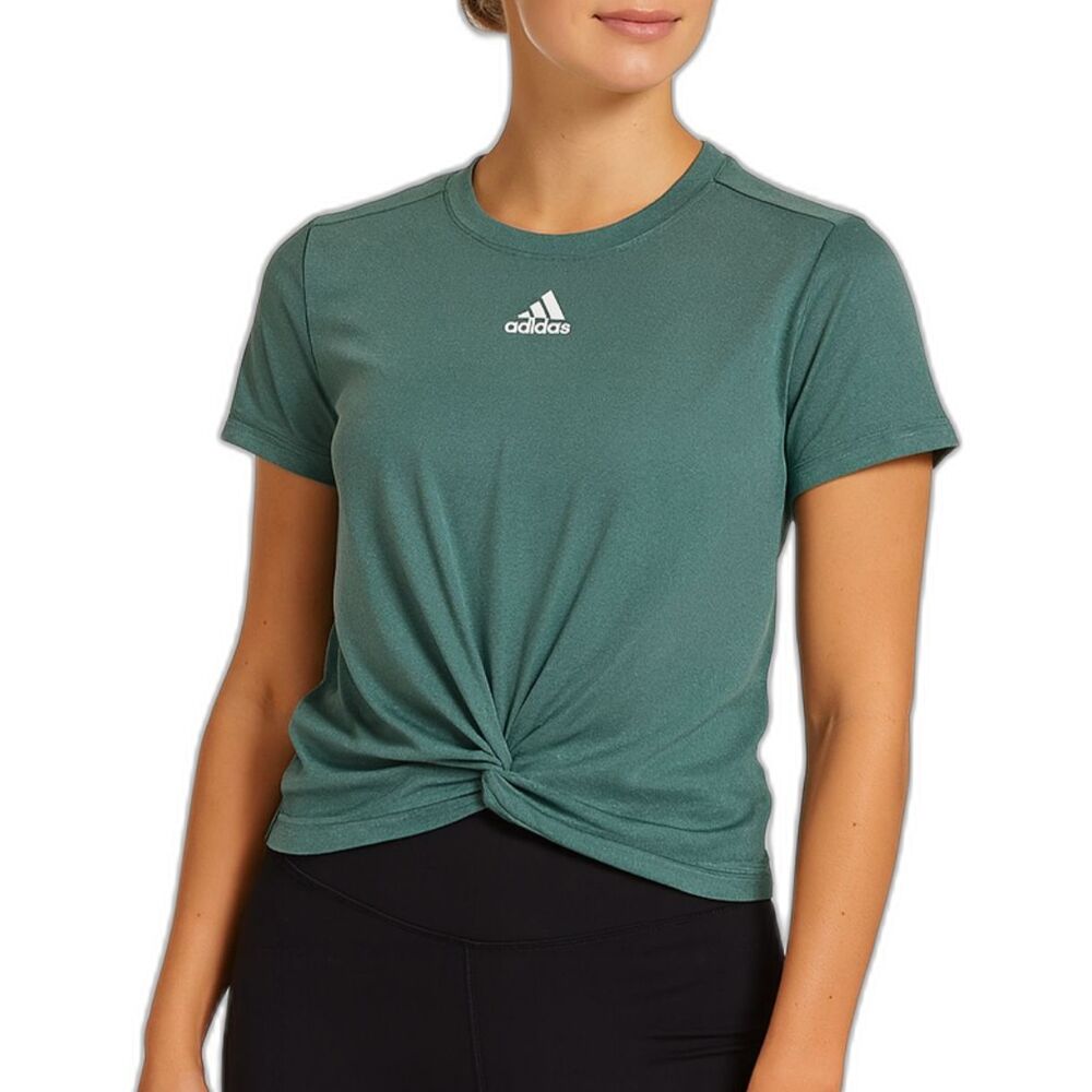 Adidas Women’s Twist Front Training Tee in Green | Size XS